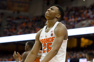 Tyus Battle has developed a habit of working out late at night on road trips. 