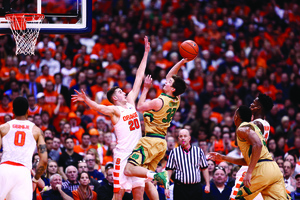 UND senior guard Steve Vasturia defended by Tyler Lydon in last year's matchup. 